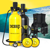 DIDEEP X5000 Pro 2L Tauchflasche Luft Sauerstoffzylinder Unterwasserausrüstung mit Weste Tasche Langer Druckmesser-Kit
