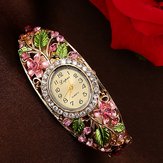Retro Style Diamond Flowers Bracelet Watch