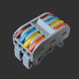 Conectores rápidos de fio com trilho Bloco terminais PCT-224 de 4 pinos Condutor SPL-4 Inserção de luz LED Compacto divisor de cabo