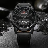NAVIFORCE NF9124 мужские часы кожаный ремешок простой циферблат мужские кварцевые наручные часы