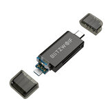 BlitzWolf® BW-CR1 Type-C SD / TF-Kartenleser USB3.0 5-Gbit / s-Hochgeschwindigkeits-Speicherkartenleser für Smartphones