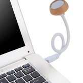 1W Гибкая USB Лампа для чтения на деревянной основе для компьютера, ноутбука, ПК, Портативного зарядного устройства