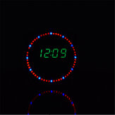 Geekcreit Upgrade DIY EC1515B DS1302 ضوء مراقبة دوران LED الإلكترونية ساعةحائط مجموعة الحجم 81x81x2mm