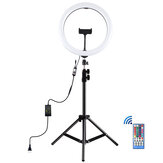 PULUZ PKT3050 11,8 pulgadas LED Anillo de luz RGBW regulable para Vlogging Selfie Fotografía Transmisión de video en vivo con soporte para trípode de 110 cm