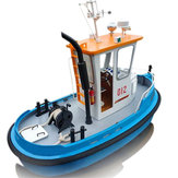 1:18パインミニ270 * 130 * 190m RCタッグボートレスキューシミュレーションABS木製ボートモデル船DIYツールキットQ1