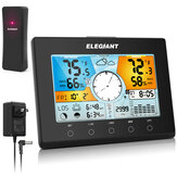 ELEGIANT EOX-9938 US ° F Cyfrowy kryty termometr zewnętrzny Higrometr Czujnik monitora Automatyczny czas Kolorowy ekran LCD Prognoza pogody Drzemka 4-poziomowy budzik z podświetleniem
