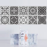 Funlife Black And White Retro European Bathroom Tile Plaster Anti-Oil Plaster Bathroom Wall Plaster 