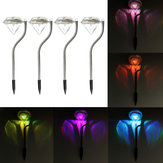 4pcs Diamond Solar Led Color Changing Lamps Lawn Garden Path Light