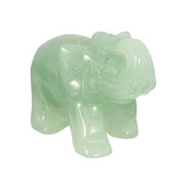 Verde aventurina verde natural mão carved jade sorte elefante decoração de estátua