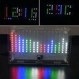 DIY FFT1625 Digital Clock Music Spectrum Electronic Kit With Temperature Display With Housing