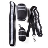 Nastro elastico in nylon per correre con il cane, borsa con cerniera e cintura elasticizzata riflettente, set portaholder