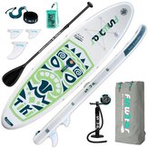 [EU Přímý] ZábavnáVoda Nafukovací Ultra-Light (17,6 lbs) Paddle Board pro všechny úrovně dovedností Vše zahrnuto s paddle boardem, nastavitelným pádlem, pumpou, ISUP cestovním batohem, voděodolnou taškou SUPFW05A