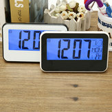 Reloj despertador digital con pantalla LCD controlado por sonido, con termómetro luz de fondo, función de repetición de alarma