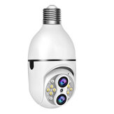 Guudgo E27 Câmera de Segurança de Lâmpada WiFi 2MP+2MP Lente Dupla Zoom 10X Visão Noturna Colorida Detecção de Movimento Áudio Bidirecional Câmera de Monitoramento de Bebê IP PTZ 4MP