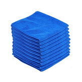 10 STKS Microvezel Wasstraat Reinigingsdoekjes Washanddoek Blauw voor Polijsten Wax Detaillering Drogen: