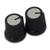 50 botões de plástico cinza para potenciômetro rotativo com furo de 6 mm
