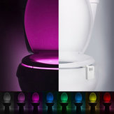 16 couleurs capteur d' induction closestool intelligente LED lampe de nuit de toilette activé lumière mouvement nuit