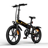 [DIRETO UE] ADO A20+ Bicicleta Elétrica Motor 250W Bateria 36V 10.4Ah Pneus de 20 polegadas Velocidade Máxima 25km/h Autonomia de 80KM Carga Máxima de 120Kg Bicicleta Elétrica Dobrável
