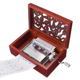 Caja de música tallada a mano de 30 Tonos DIY con perforadora manual y cintas de papel