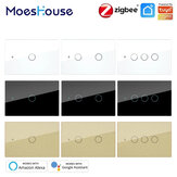 MoesHouse ZigBee3.0 AC100-250V 50/60Hz Amerikaanse wand-touch smart lichtschakelaar Ondersteunt nuldraad/geen nuldraad Geen condensator Smart Life/Tuya Werkt met Alexa Google Hub vereist
