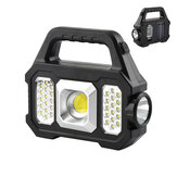 Kültéri napelemes LED kempinglámpa Super Bright zseblámpa Munkalámpák USB-töltőképes kézi lámpák Spotlight Searchlight.