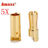 5 X 5,5 mm vergoldeter Kupferbananenstecker AM-1005 von Amass (männlich und weiblich)