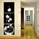 40x40 cm Kombinasyonu Tuval Baskı Boyama Tuval Üzerine 3 Adet Çiçekler Lotus Baskılı Ev Kağıt Sanatı