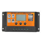 Controlador de carga do regulador de bateria do painel solar LCD USB duplo 10-100A 12V/24V