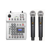 FOLE F-12T-USB KTV Stage DJ Audio Mixer Mixing Console with Display with 2 Microphone