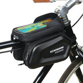 L kerékpártáska nagy kapacitással, a felső első csőre szerelve, vízálló, 7 hüvelykes érintőképernyős telefon tokkal, alkalmas hegyi kerékpárokhoz és más kerékpárkiegészítőkhöz.