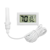Termômetro higrômetro digital LCD mini para geladeira freezer medidor de temperatura umidade incubadora de ovos branco