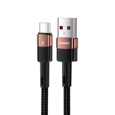 ESSAGER 6A USB-A'dan USB-C'ye Kablosu QC VOOC SCP MTK PE AFC Hızlı Şarj Veri İletimi Fiber Çekirdek Hattı 0.5M/1M/2M Uzun Huawei Mate50 için OPPO Find X5 Pro için Mi 11