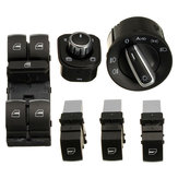 6 SZTUK Komplet przycisków do sterowania reflektorami,lusterkami i szybami dla VW Passat B6 CC Golf Jetta