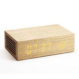 Đồng hồ báo thức sạc không dây Loa Bluetooth với thiết kế hạt gỗ 