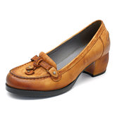 SOCOFY Leather Handmade Casual Pumps