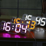 Große moderne Digital-LED-Skelett-Wanduhr mit 24/12-Stunden-Anzeige und Timer. Perfektes 3D-Geschenk.