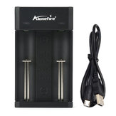 AloneFire MC102 3,7V 2-Slot USB töltő 18650 18350 18500 16340 17500 25500 10440 14500 26650 32650 lítium akkumulátor töltő