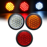 Rotes, weißes, gelbes, rundes Rücklicht mit 24 LEDs als Bremslicht und Reflektor für LKW, Anhänger, Bus, Boot