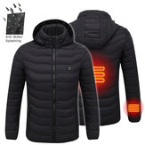 Мужские интеллектуальные обогреваемые USB с капюшоном с подогревом Рабочая куртка Пальто Регулируемая температура