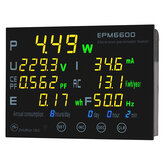 EPM6600 10A 2000W Ψηφιακός ηλεκτρικός μετρητής εναλλασσόμενου ρεύματος Μετρητής ισχύος Συχνότητα Μετρητής μετρητή ισχύος KWH