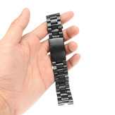 Relógio de metal preto de aço inoxidável de 22mm Banda Correia para Moto 360 1st Watch + Tools