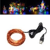 USB電源10M 100LEDs ColorfulクリスマスDC5V用銅線フェアリーストリングライト