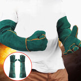 60cm Cowhide Electric Welding Gloves Leather Gear Mitten Long Heat Protect Warm