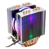 Ventilador de resfriamento de CPU de 3 pinos com dissipador para Intel 775/1150/1151/1155/1156/1366 e AMD em todas as plataformas, 5 cores de iluminação