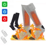 3-versnellingen instelbare elektrische verwarmde sokken met 4000mAh batterij, verwarmingstemperatuur tot 70 ℃. Slimme verwarming, comfortabele en ademende lange sokken.