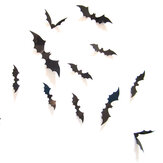 12 шт., Набор стикеров с летучей мышью на Хэллоуин, ПВХ, 3D декоративные страшные летучие мыши, настенные стикеры для декора в канун Хэллоуина,