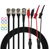 Kit de cables de prueba Cleqee P1260 Coaxial con conectores BNC a BNC y clips de cocodrilo y gancho de prueba