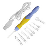 9 in 1 verwisselbare USB-LED-haaknaald Breinaald Weave Craft Tools Kit