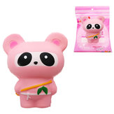 Розовый Медведь Squishy Panda Ninja Suit Soft Игрушка 13,5 см Медленный рост Сумка с подарком для упаковки 