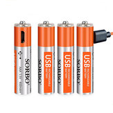 4PCS SORBO 1.5V 400mAh Batterie rechargeable AAA Lipo avec câble de charge 4 en 1